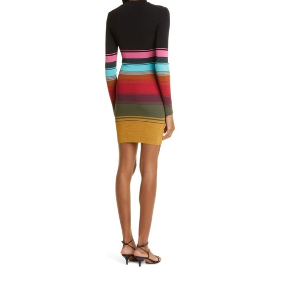 NWOT💕STAUD Clara Stripe Cutout Ribbed Long Sleeve Sweater Dress Size XS - Picture 5 of 14